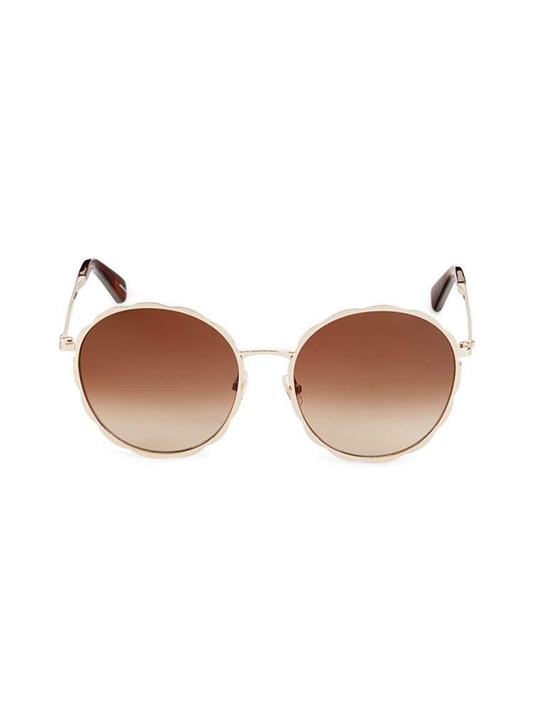 Круглые солнцезащитные очки Cannes 57MM Kate Spade New York, цвет Havana