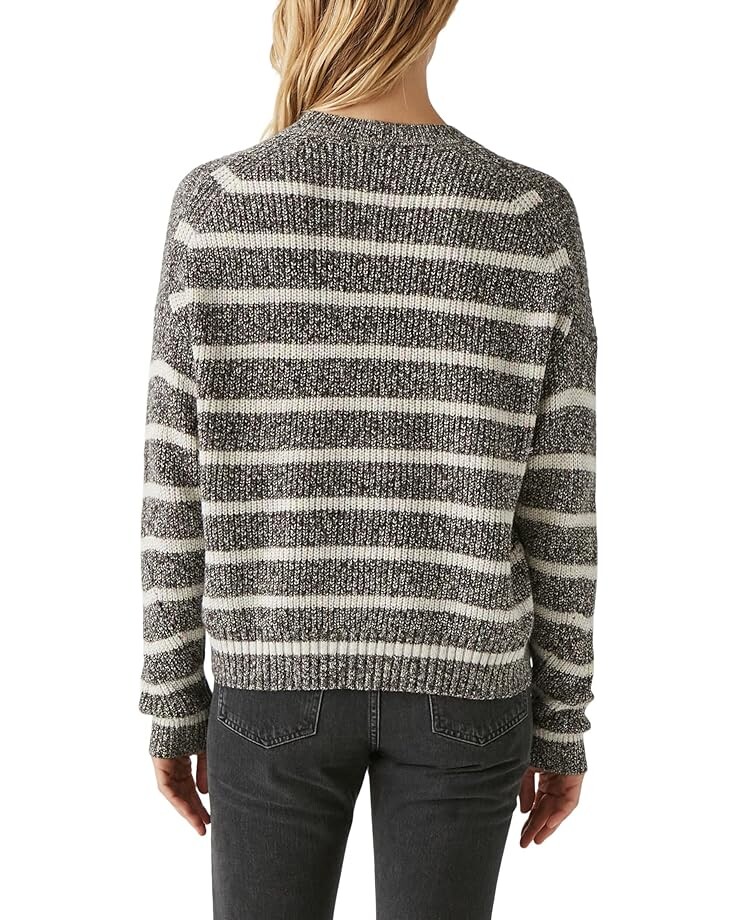 

Свитер Michael Stars Richie Crew Neck Sweater, цвет Black/Chalk