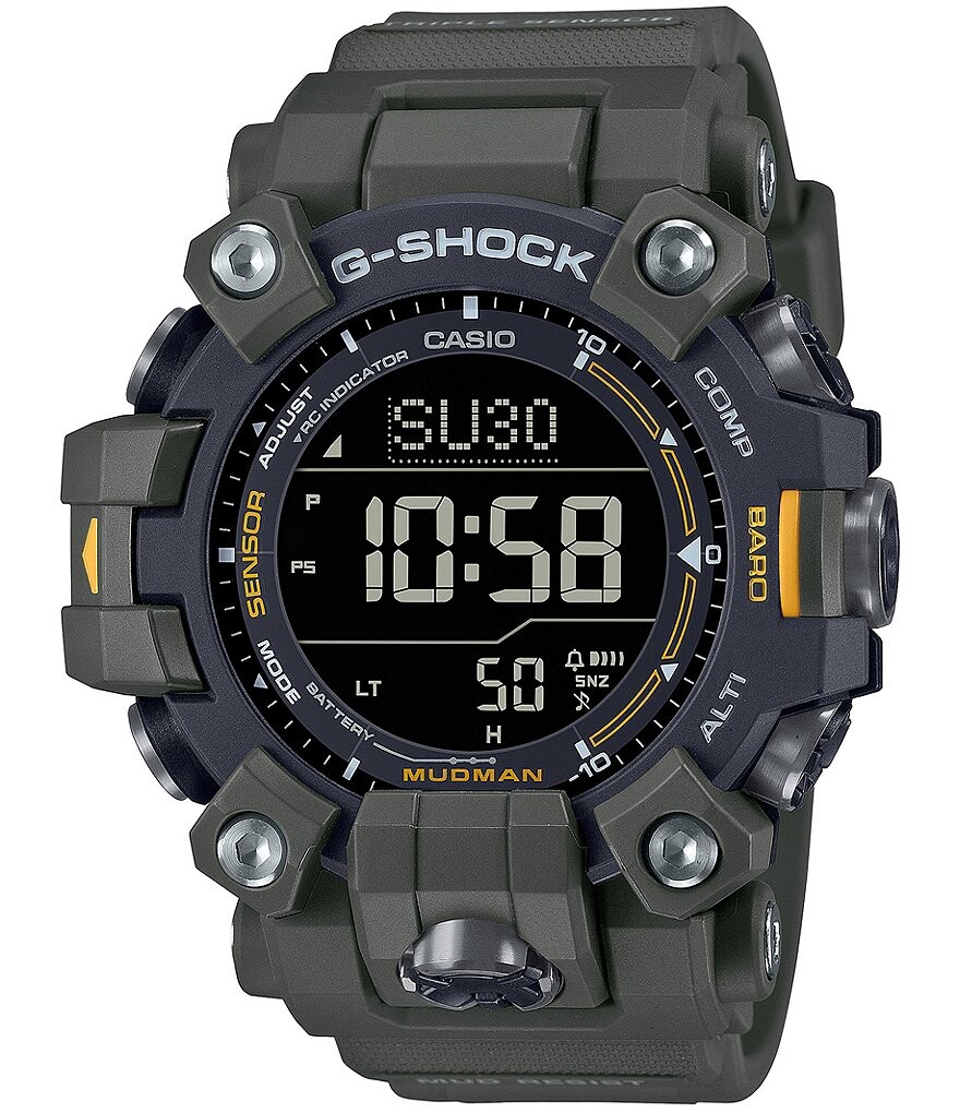 

Мужские цифровые часы G-Shock с зеленым полимерным ремешком, зеленый