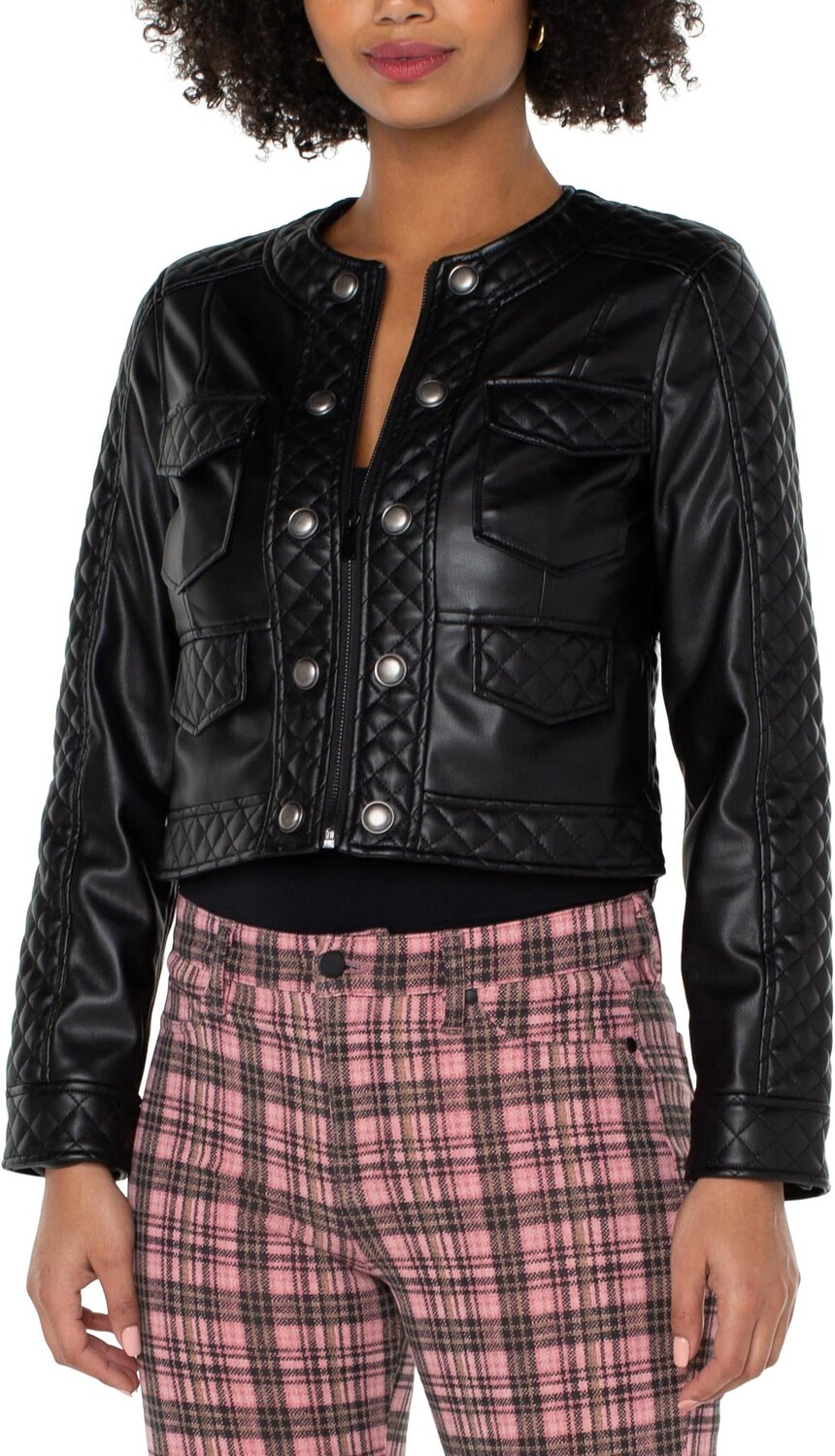 

Куртка Vegan Leather Quilted Zip Jacket Liverpool Los Angeles, черный