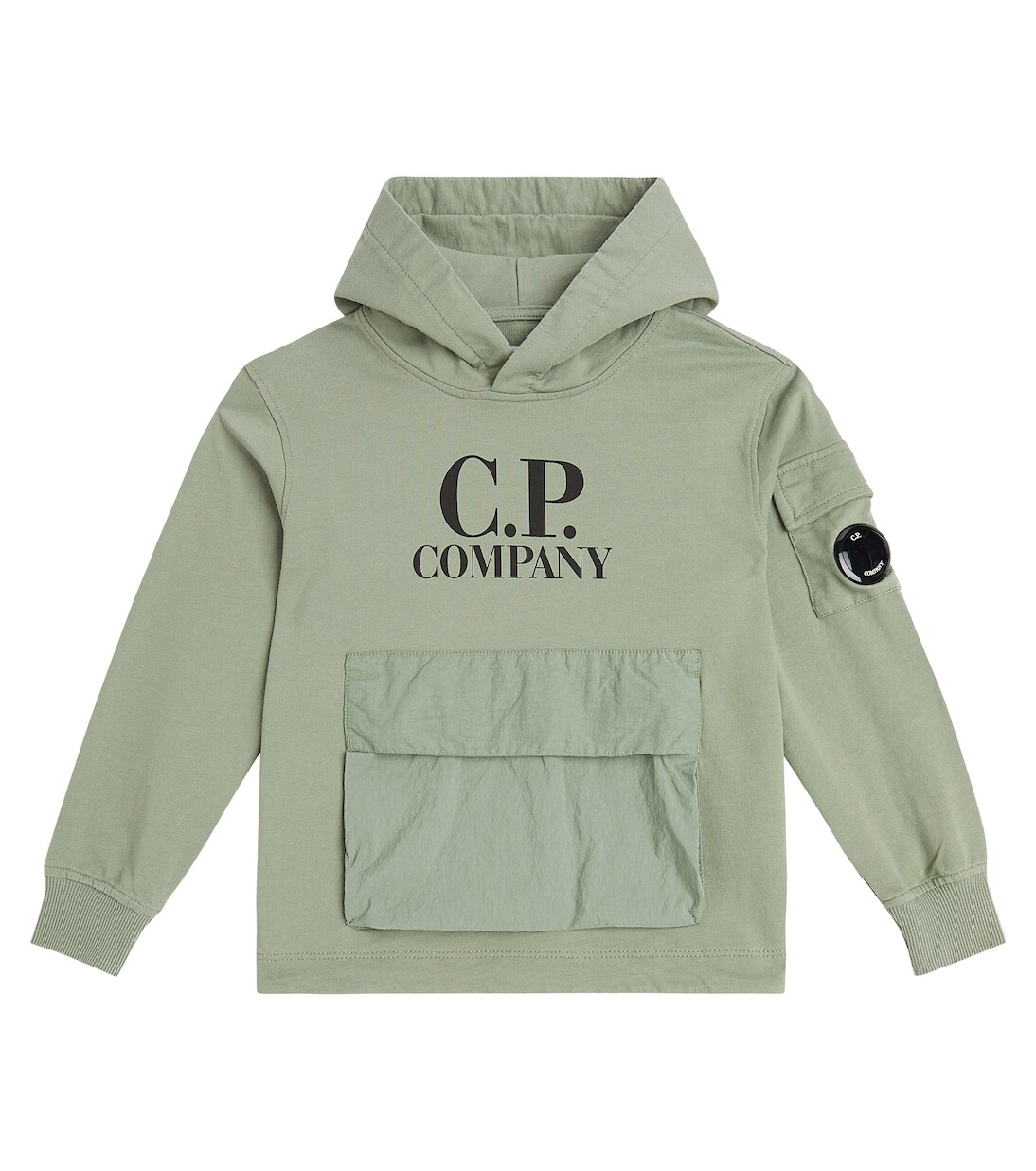 

Худи из хлопкового джерси с логотипом C.P. Company, зеленый