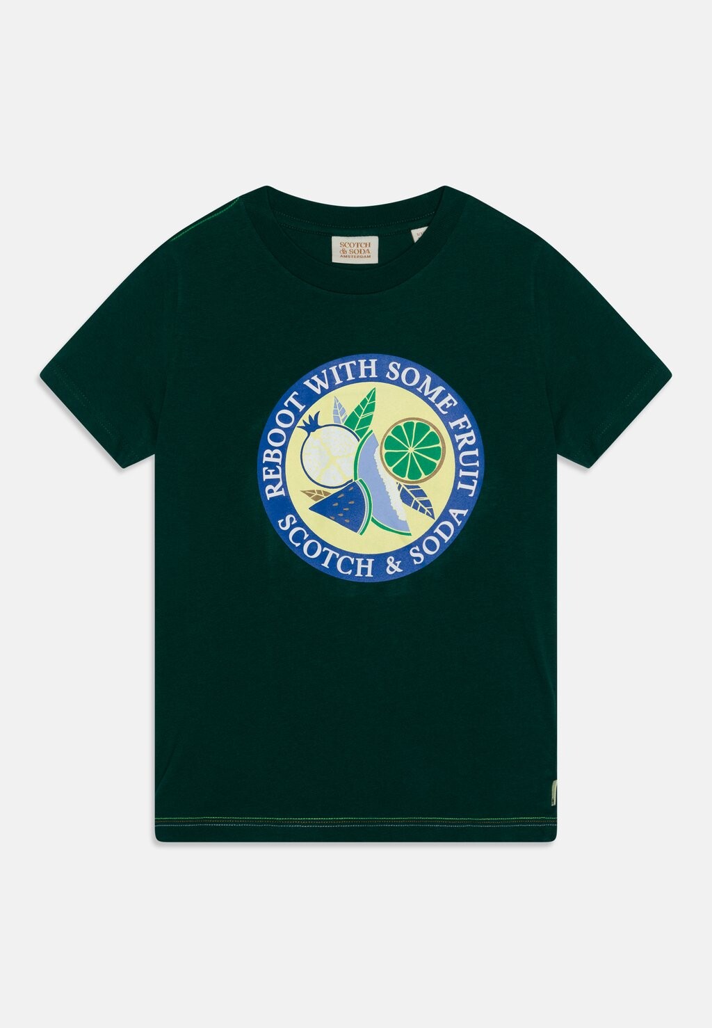 

Футболка с принтом REGULAR FIT SHORT SLEEVED ARTWORK UNISEX Scotch & Soda, цвет botanical green