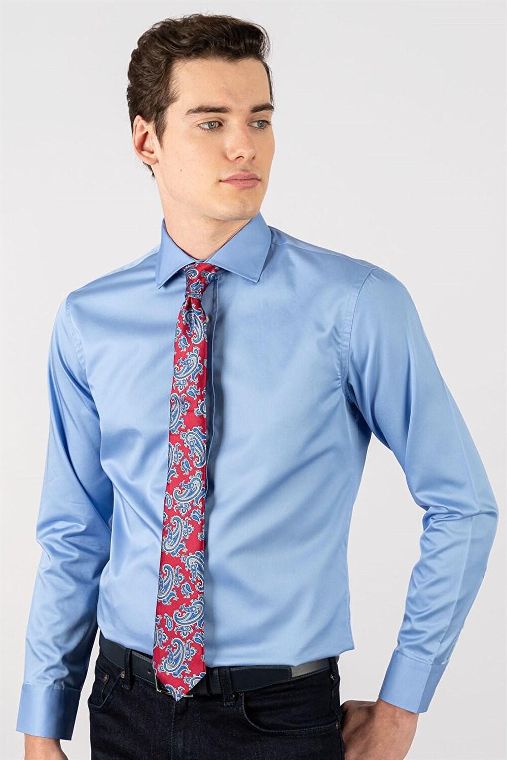 

Мужская синяя рубашка Slim Fit Premium Series из 100% хлопка TUDORS