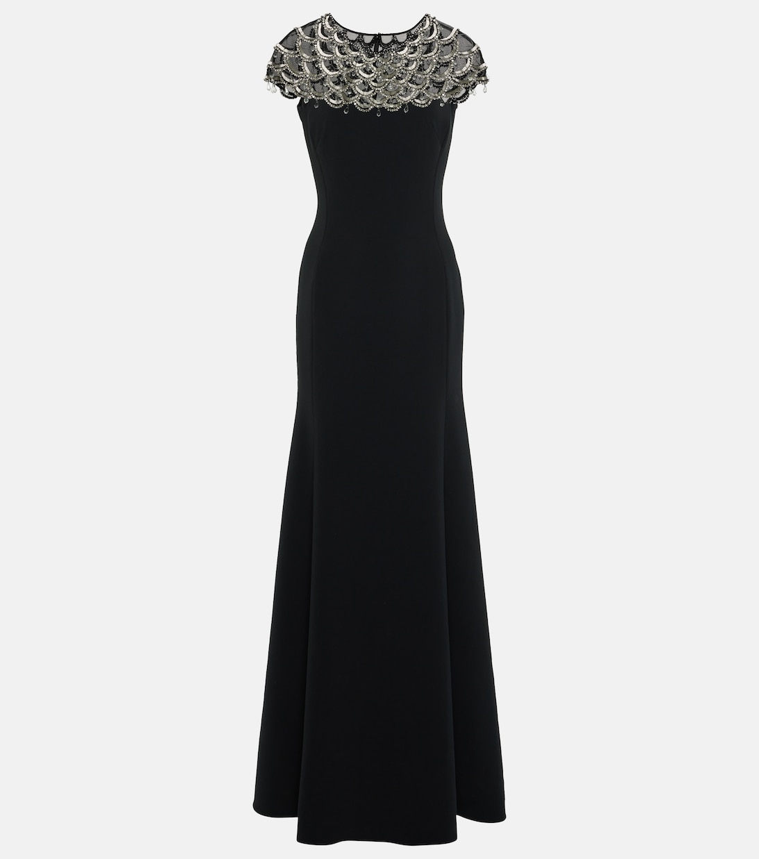 Платье melody из крепа с декором Jenny Packham, черный юбка jenny packham размер 52 голубой