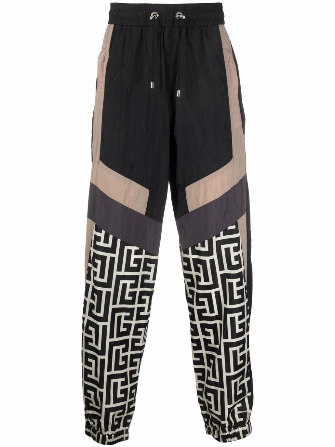

Balmain спортивные брюки в стиле колор-блок с монограммой, черный