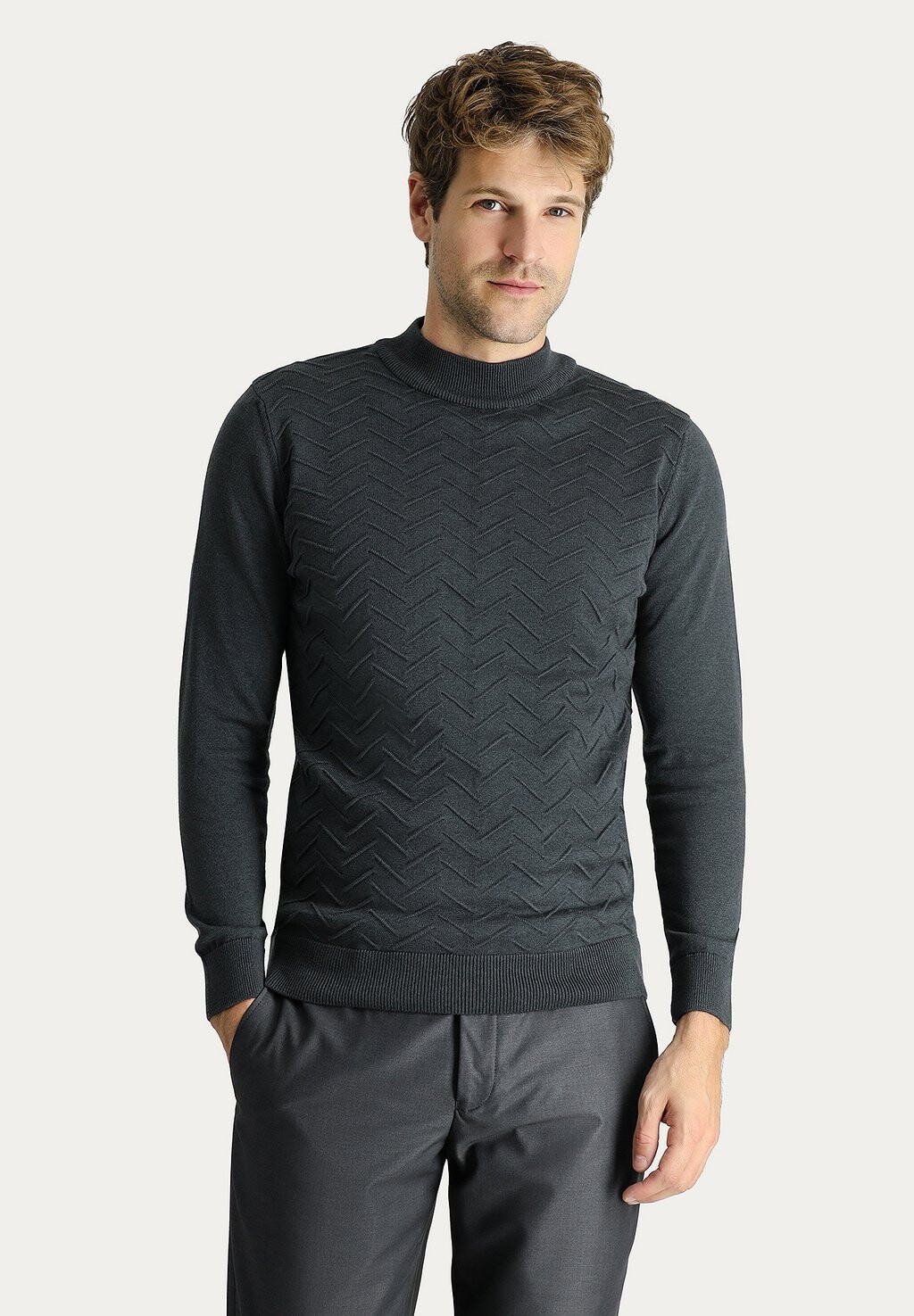 

Вязаный свитер REGULAR FIT ROLLKRAGEN Kigili, цвет dark anthracite melange