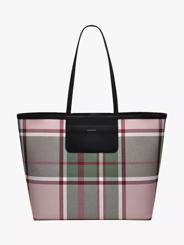 

Сумка тоут Radley Manor Gardens Check Large Open-Top, цвет racing green/multi