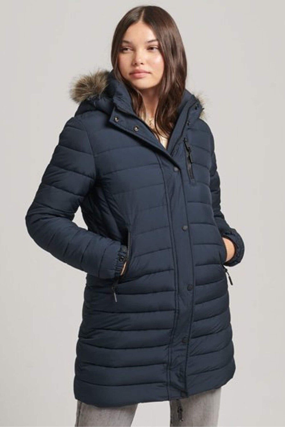 

Утепленное пальто Super Fuji Superdry, синий
