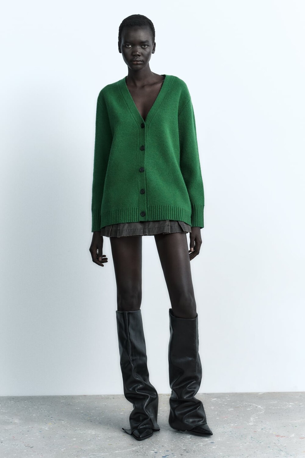 

Базовый кардиган ZARA, зеленый