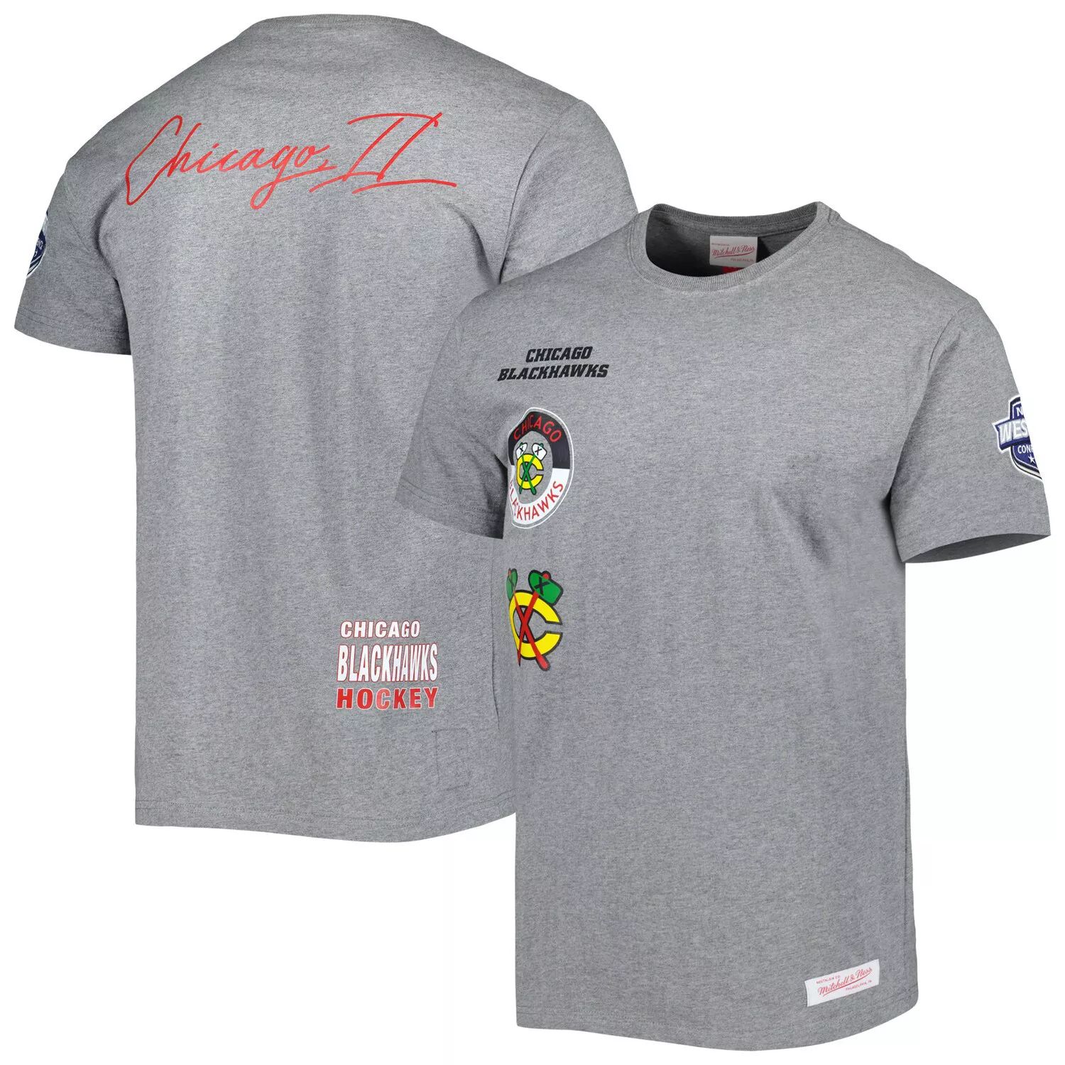 цена Мужская футболка Mitchell & Ness Heather Grey Chicago Blackhawks City Collection