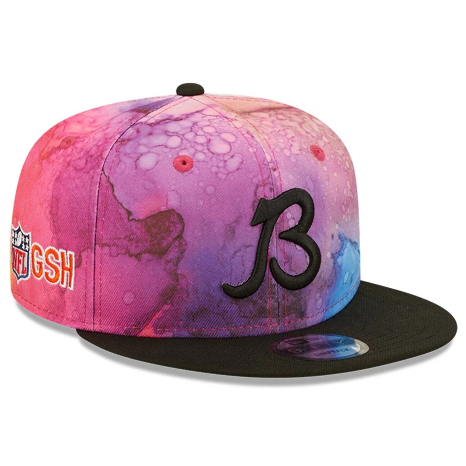 

Мужская кепка New Era розового/черного цвета Chicago Bears 2022 NFL Crucial Catch 9FIFTY Snapback
