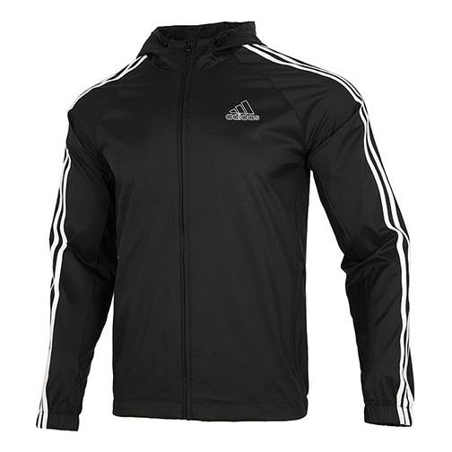 Куртка Men's adidas 3s Wb Casual Sports Woven Hooded Jacket Autumn Black, черный