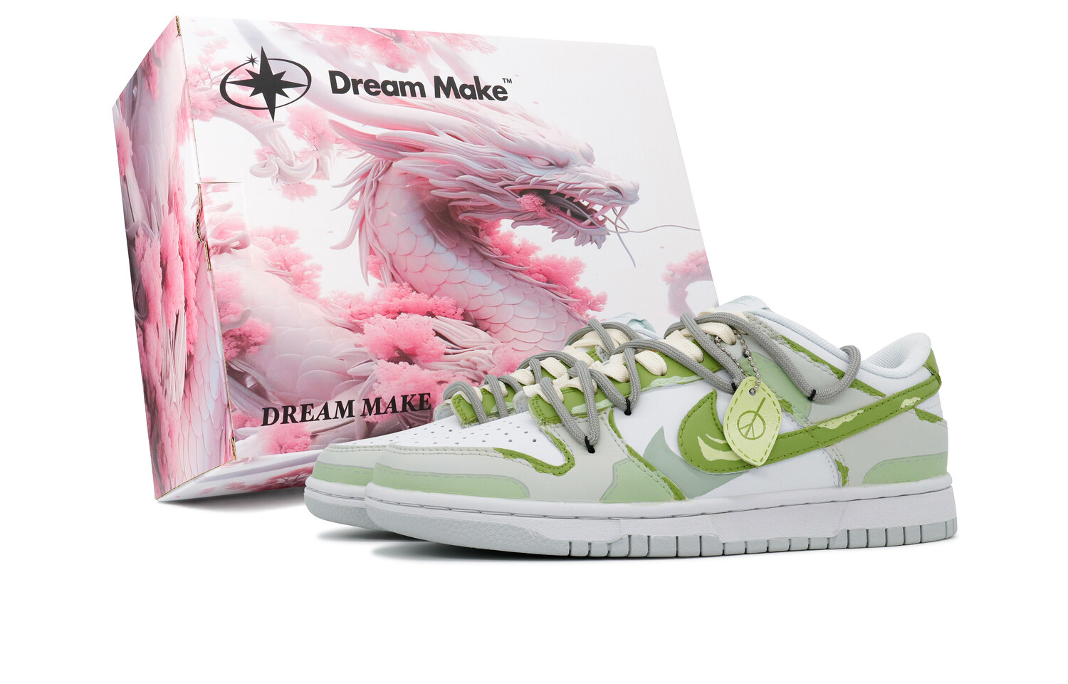 

Кроссовки Nike Dunk Skateboarding Shoes Women's Low-top Grey/beige/green, цвет Avocado ice fruit