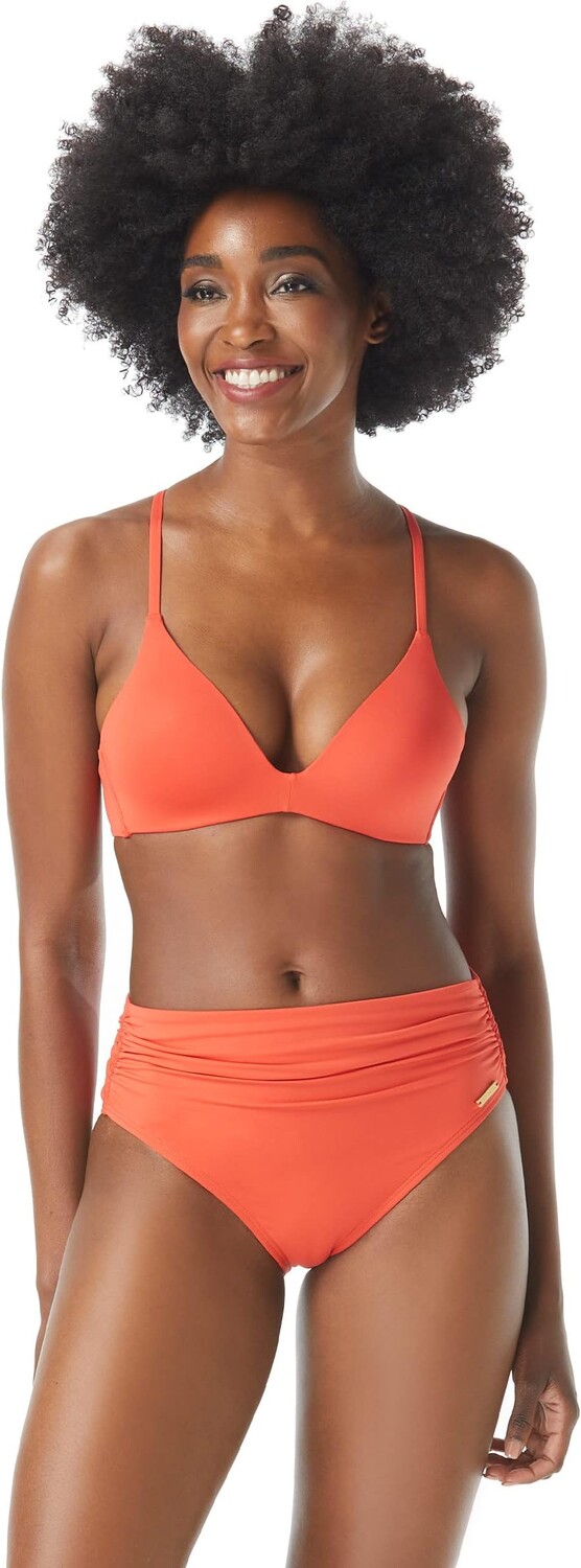 

Купальный топ Vince Camuto Riviera Solids Molded Bikini Top w/ Soft Cups, цвет Red Sunset