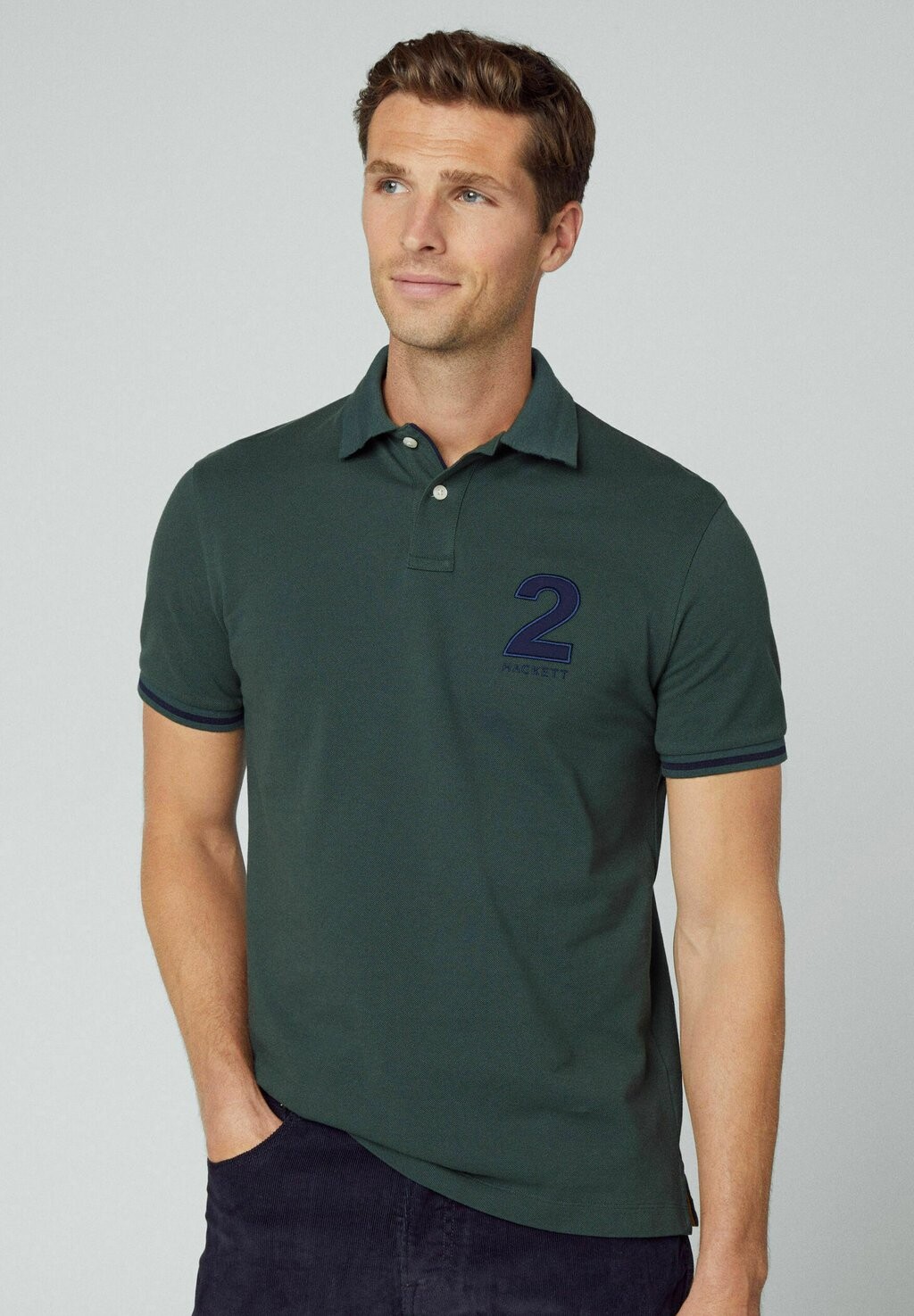 

Рубашка-поло HERITAGE NUMBER Hackett London, цвет dark green