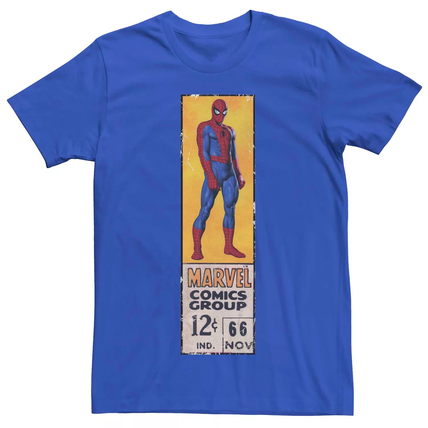 Мужская футболка с винтажной этикеткой «Человек-паук» из комиксов Marvel Licensed Character