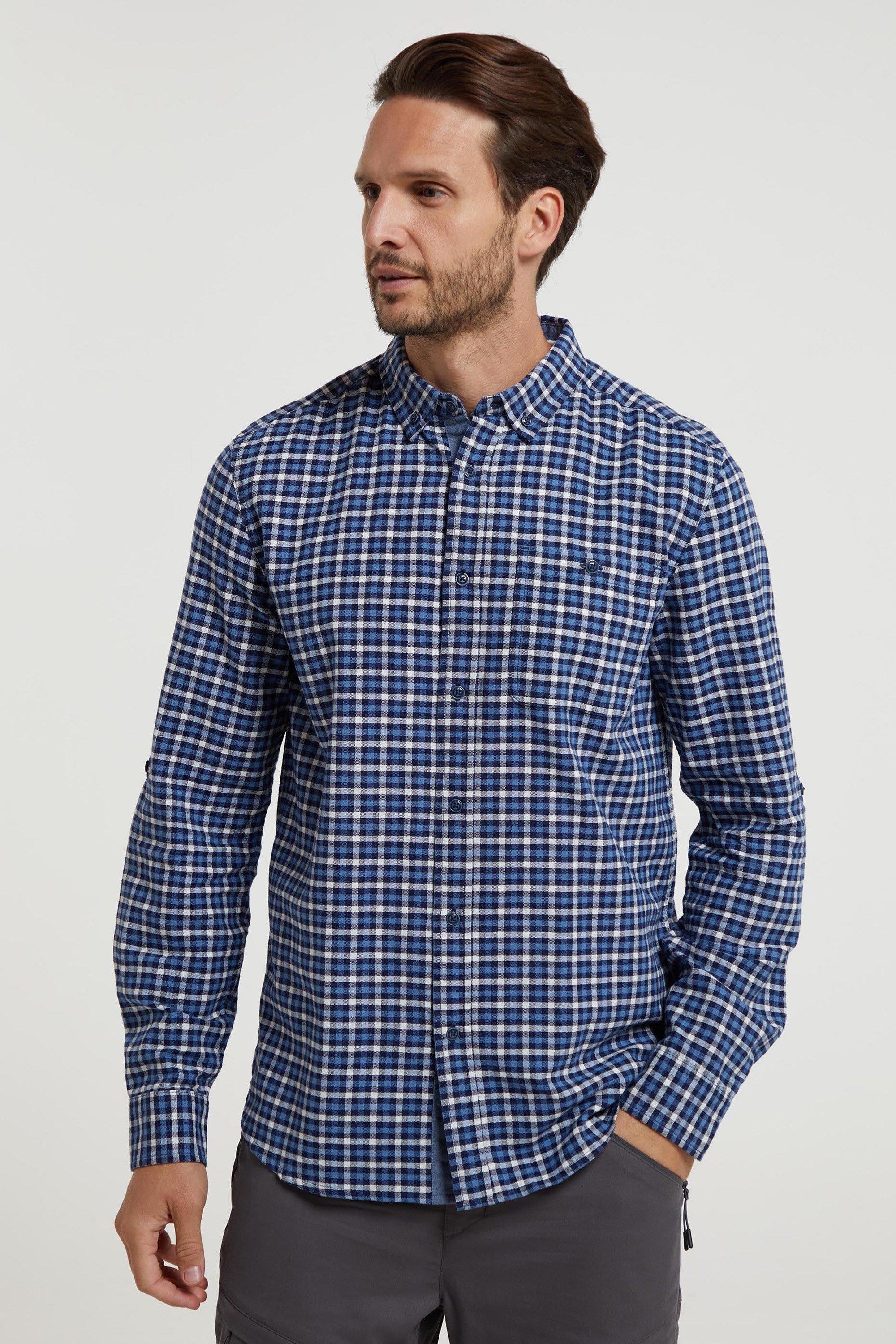 Рубашка в клетку Driftwood с длинными рукавами из органического хлопка Mountain Warehouse, синий