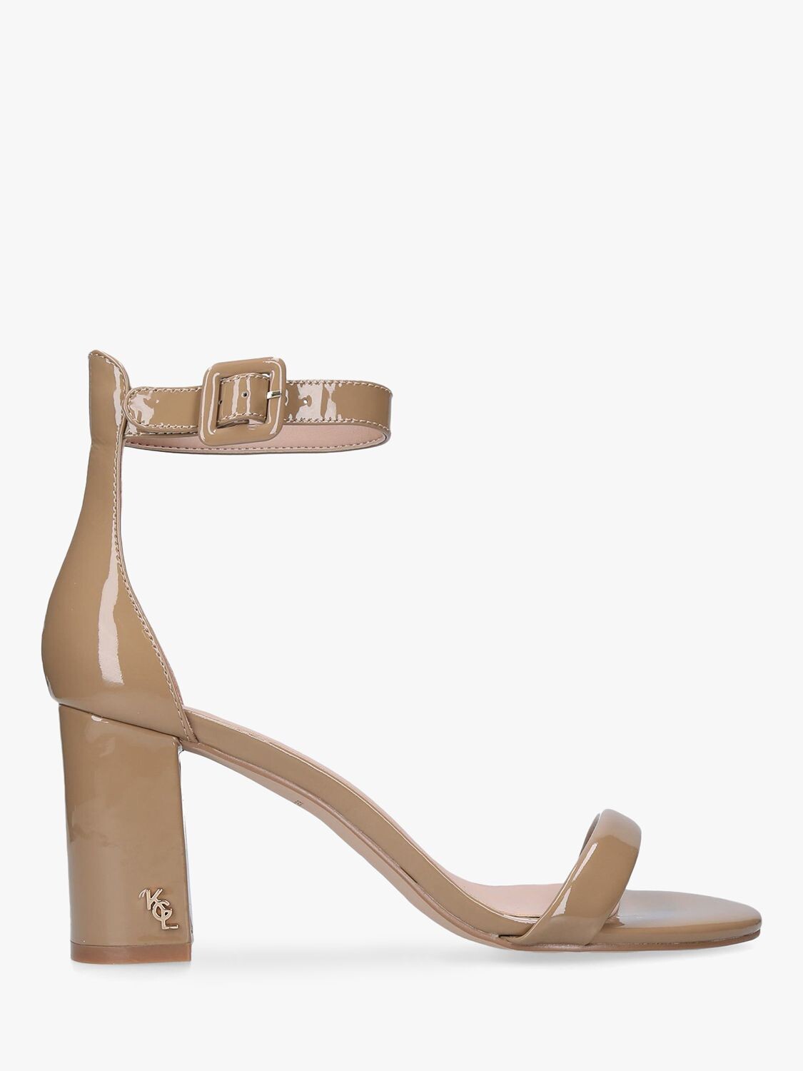 

Лакированные босоножки Kurt Geiger London Langley на блочном каблуке, цвет Camel