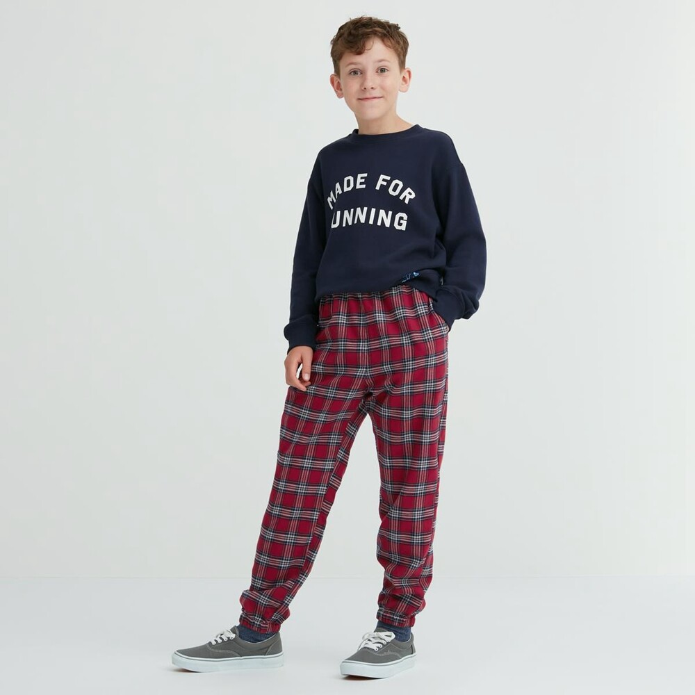 

Брюки Uniqlo унисекс повседневные фланелевые, красный