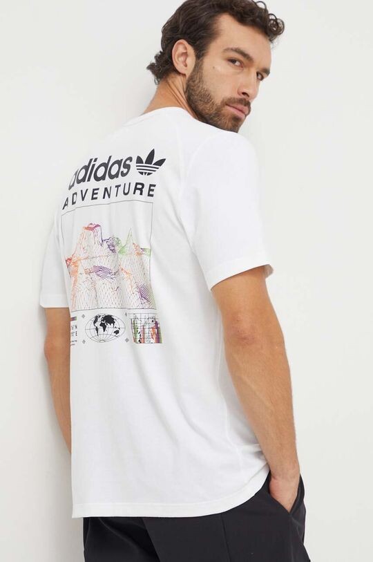 

Хлопковая футболка adidas Originals, бежевый