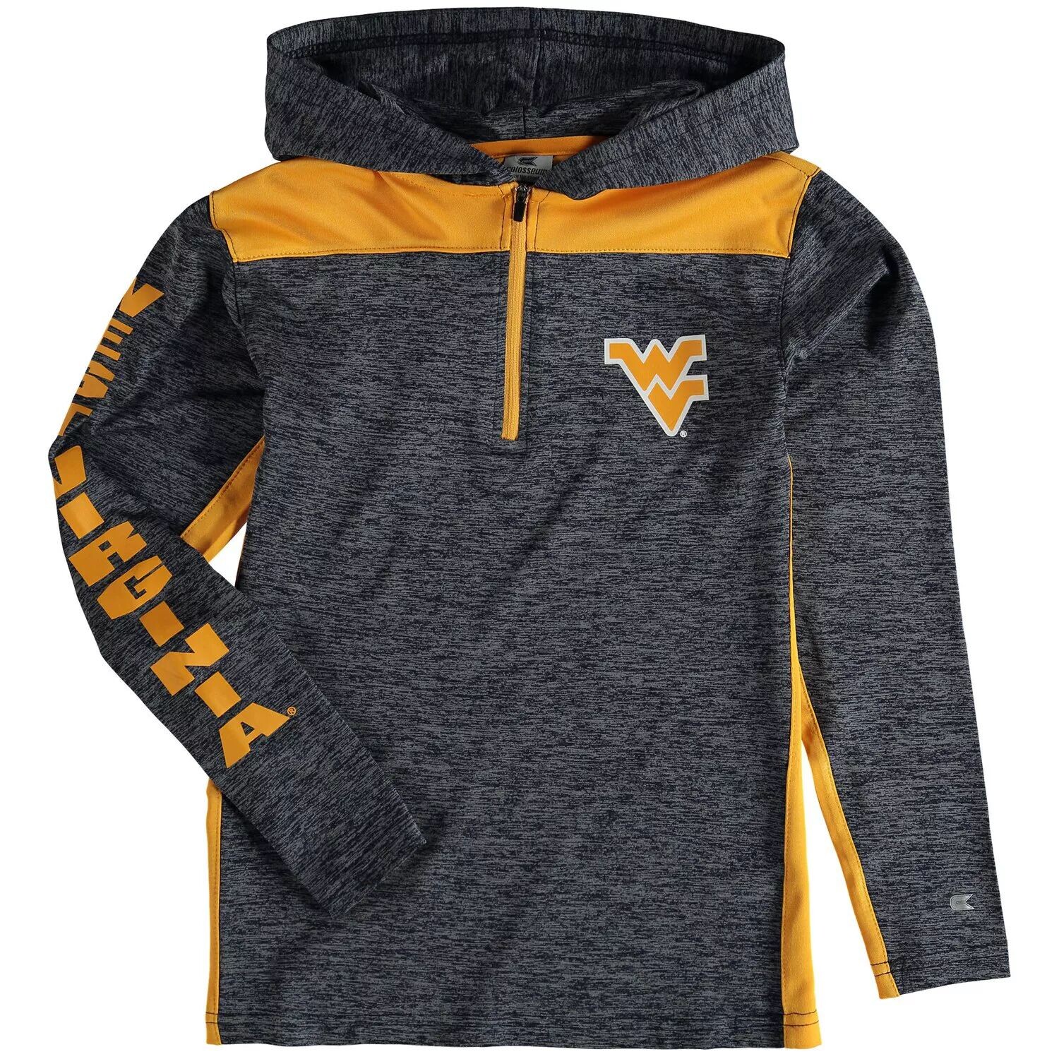 

Толстовка с капюшоном Youth Colosseum Heathered Navy West Virginia Mountaineers Quick Kick на молнии Colosseum