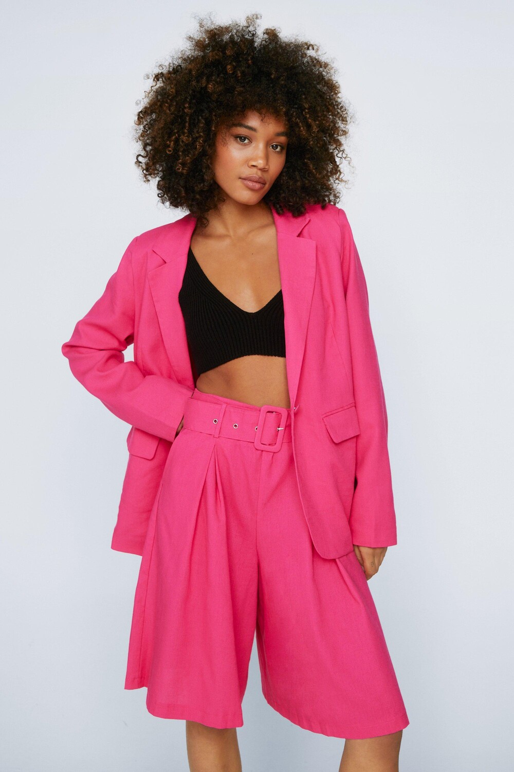 

Льняные классические городские шорты Nasty Gal, розовый