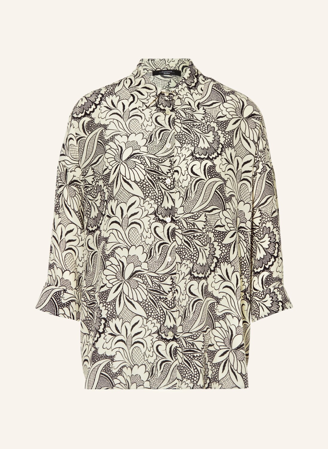 

Блуза рубашка WEEKEND MaxMara PEANA aus Seide mit 3/4-Arm, кремовый
