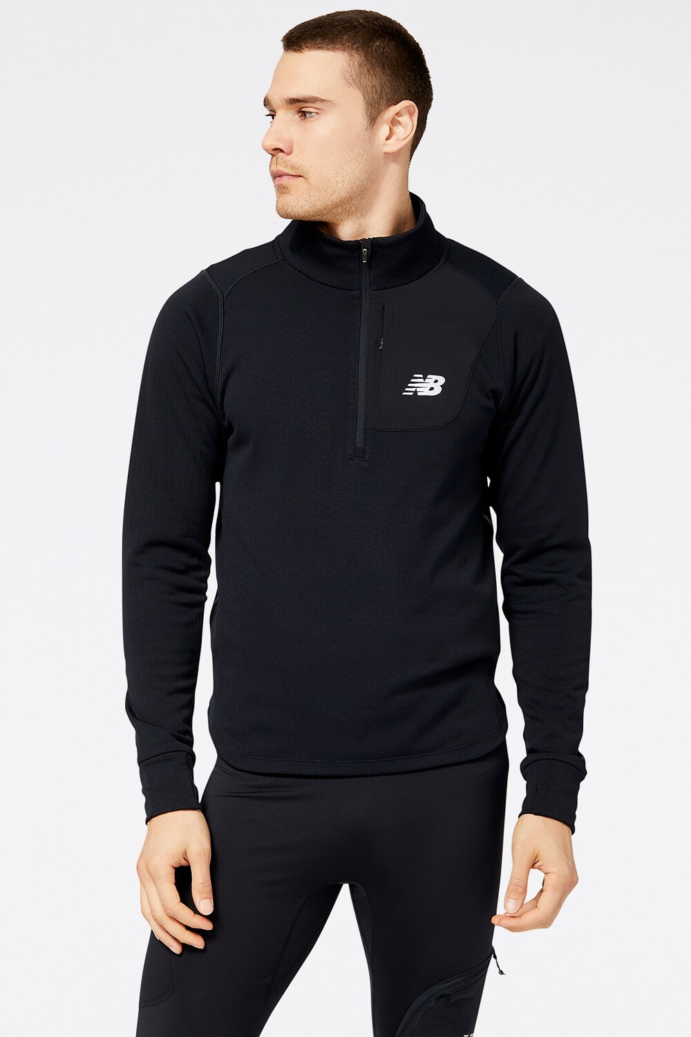 

Топ NB Heat Grid с молнией до половины - мужской New Balance, черный