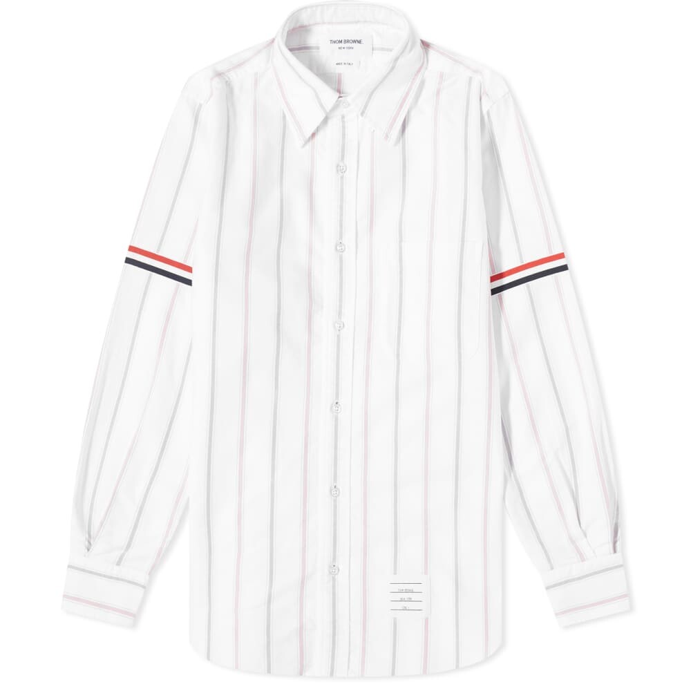 

Оксфордская рубашка в полоску с полосками Thom Browne Tape
