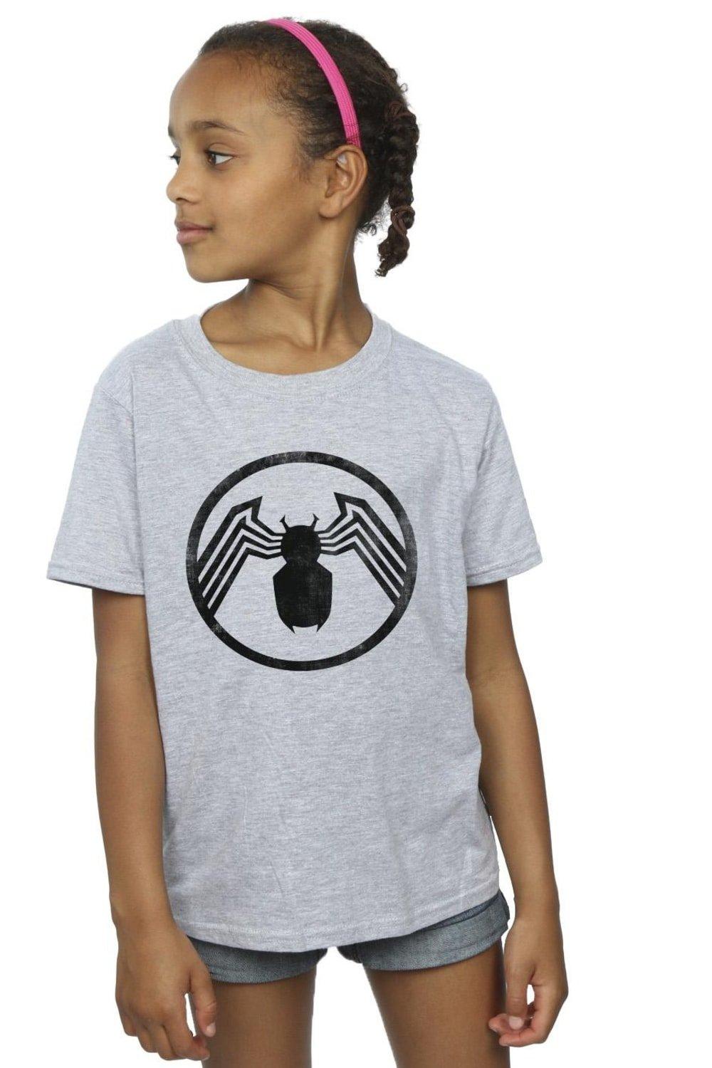 Хлопковая футболка с логотипом Venom Marvel, серый