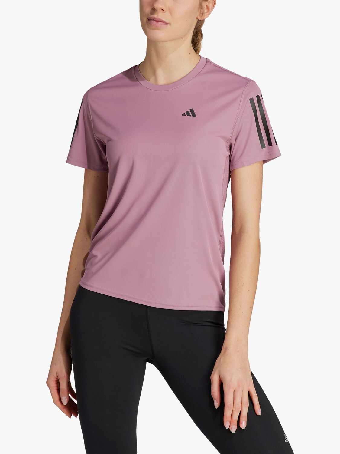 

Беговая футболка Own The Run с короткими рукавами из переработанного материала adidas, чудо-орхидея