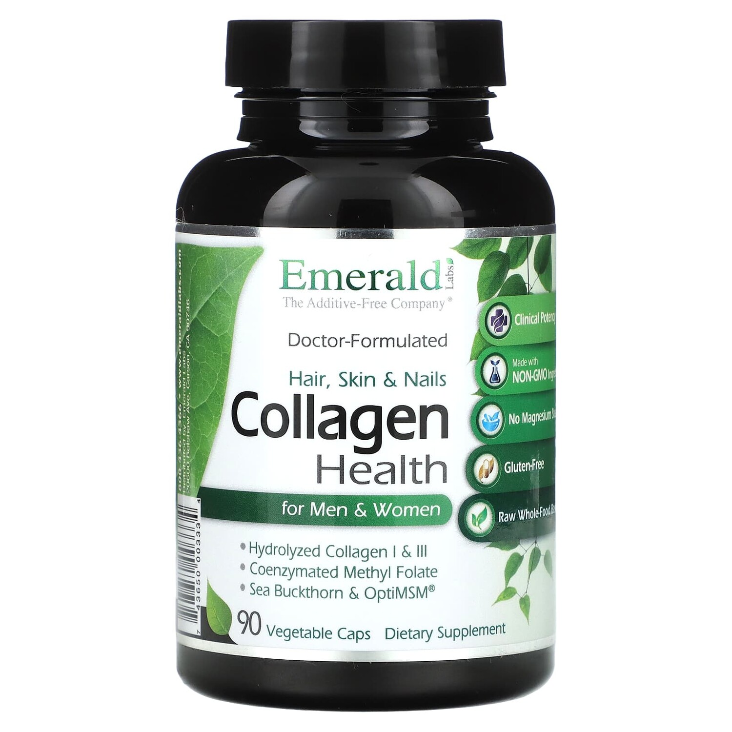 

Collagen Health для мужчин и женщин, 90 растительных капсул, Emerald Laboratories