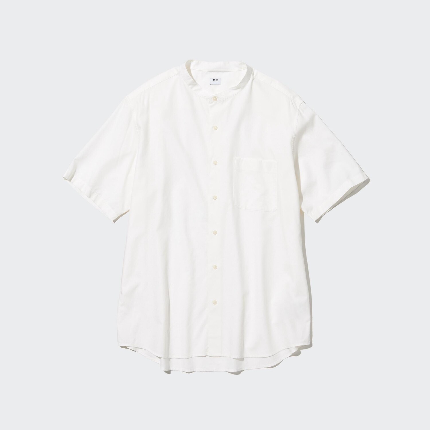 

Рубашка UNIQLO из модального хлопка с воротником-стойкой, белый
