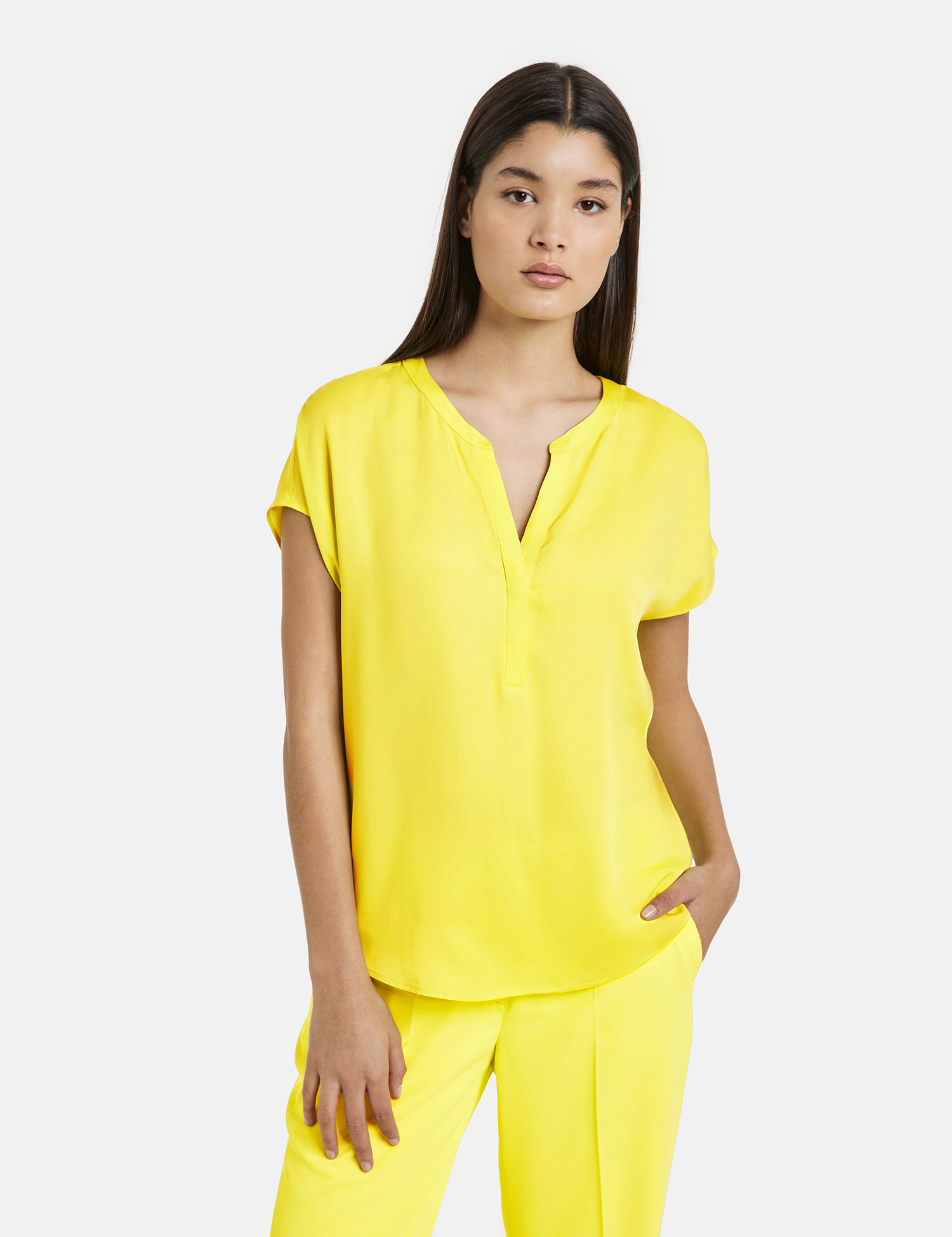 Блуза TAIFUN Kurzarm, цвет Fresh Lemon блуза taifun ohne arm цвет fresh lemon gemustert
