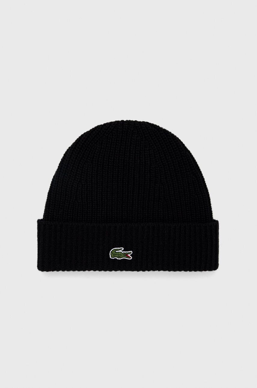 

Шерстяная шапка Lacoste, черный