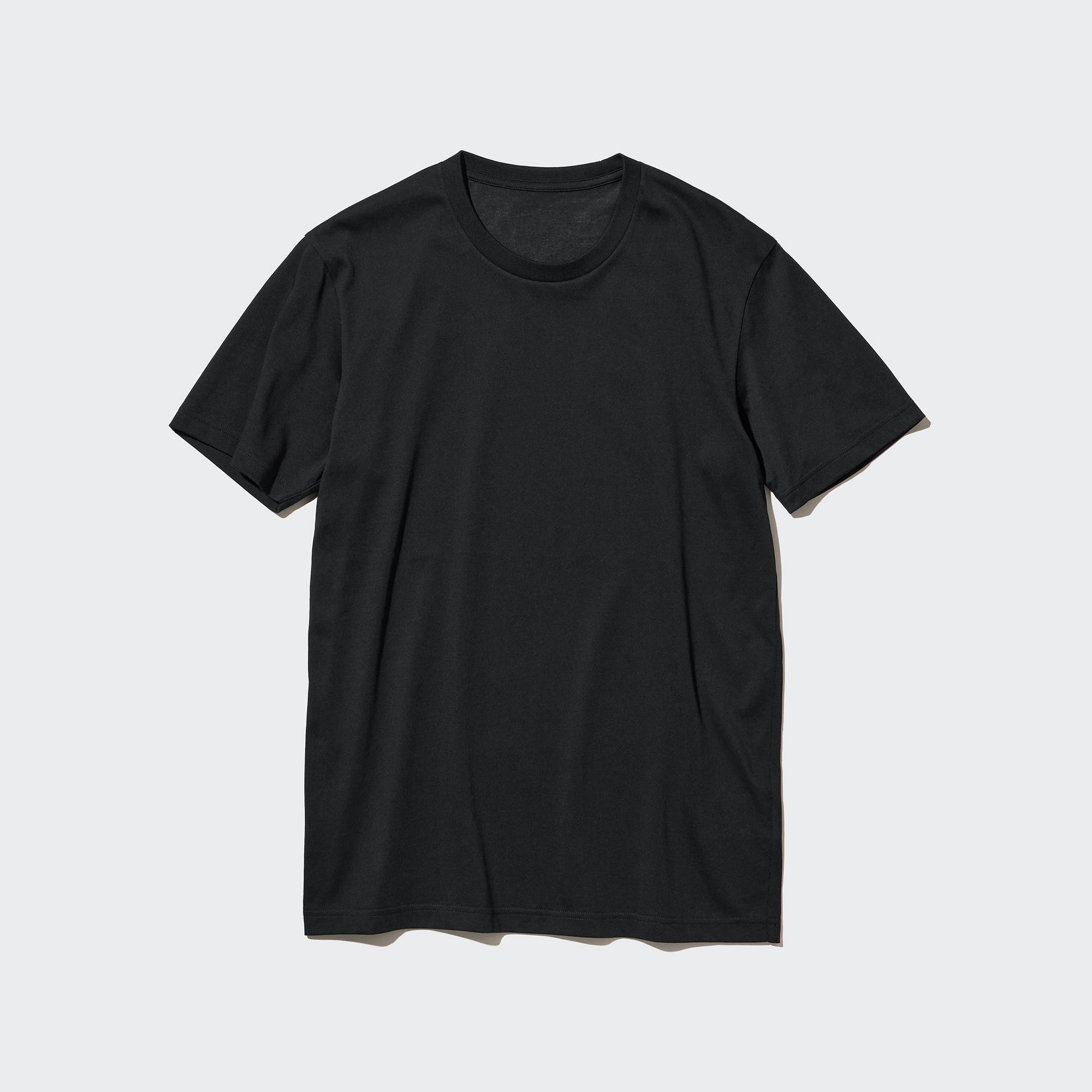 Футболка Uniqlo Dry Color с круглым вырезом, черный футболка uniqlo dry color с круглым вырезом серый