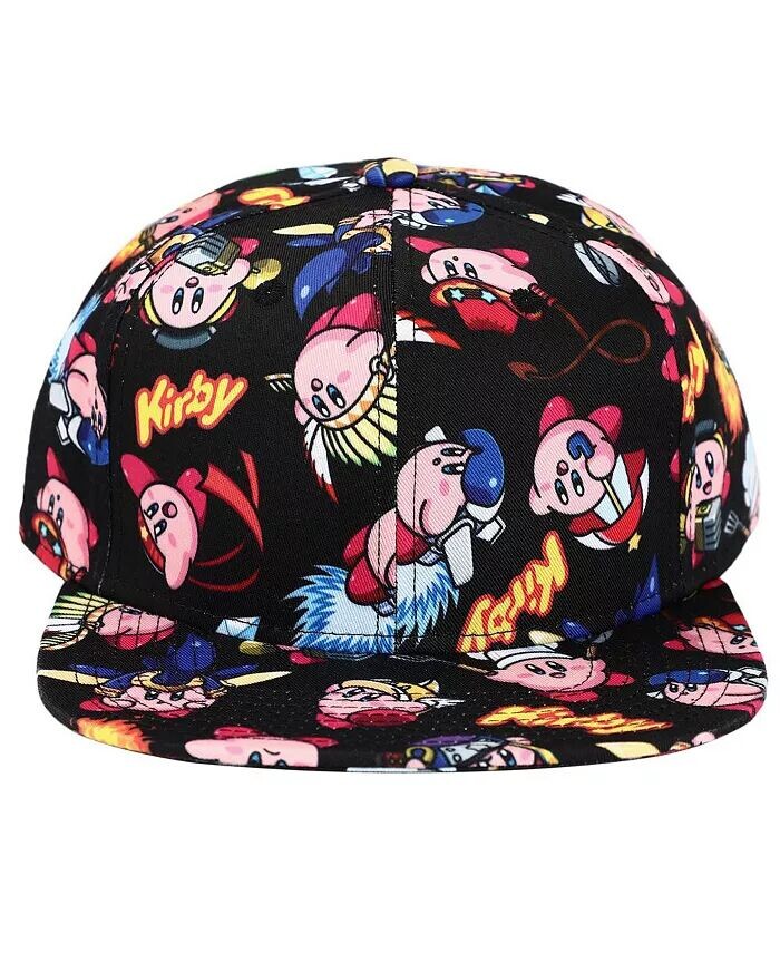 

Мужская кепка Snapback с плоским козырьком и сублимированным принтом по всей поверхности Kirby, мультиколор