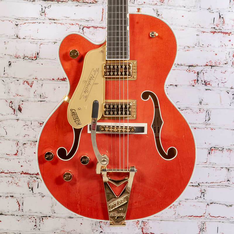 

Электрогитара Gretsch - G6120TG-LH - Players Edition Nashville - Hollowbody Left-Handed Electric Guitar with String-Thru Bigsby - Ebony Fingerboard - Orange Stain w/ Gold Hardware - w/ Case - x3276