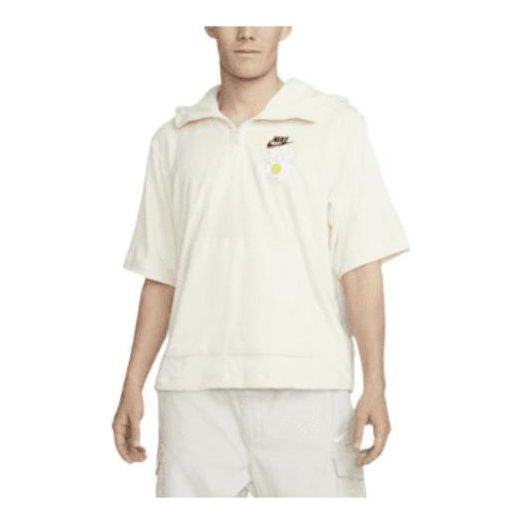 цена Толстовка Men's Nike Sportswear Back Large Logo Half Zipper Short Sleeve White, мультиколор