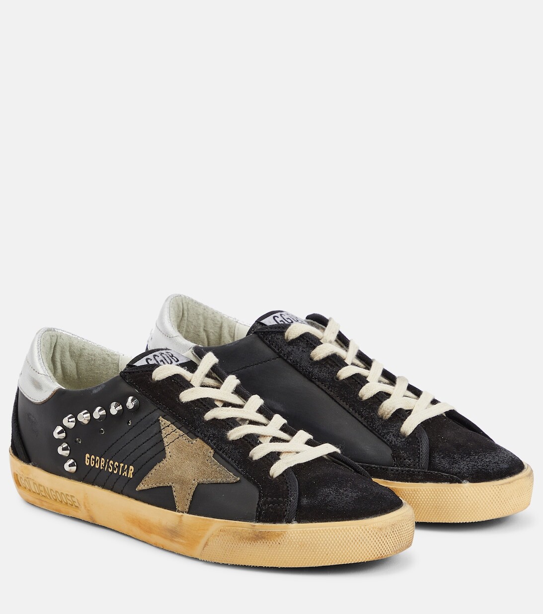 

Кеды Super-Star из кожи с декором Golden Goose, черный