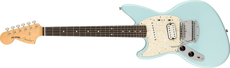 мешок для cменной обуви музыка kurt cobain 311170 Электрогитара Fender Kurt Cobain LEFTY Jag-Stang, Rosewood Fingerboard, Sonic Blue