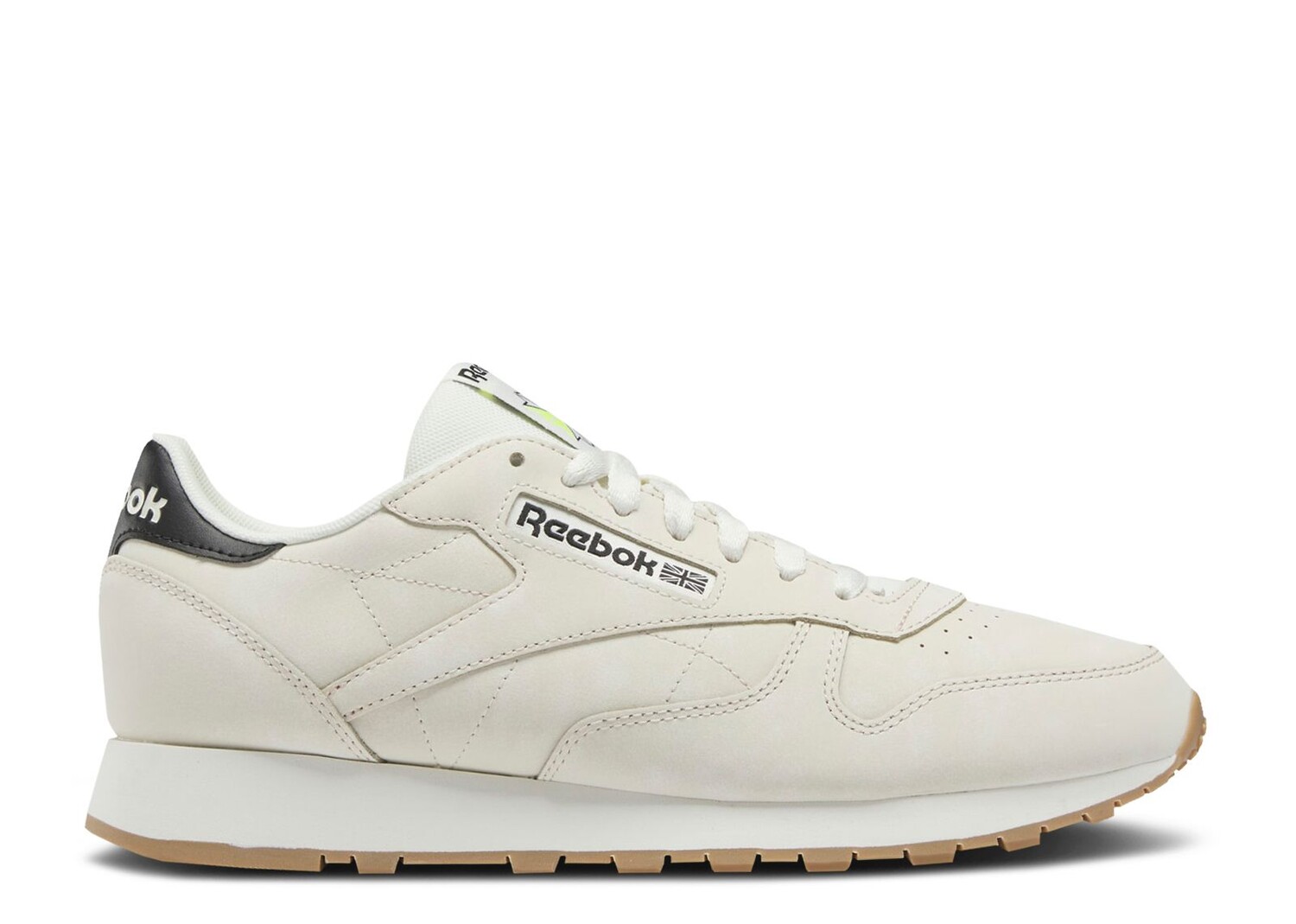 

Кроссовки Reebok Classic Leather 'Alabaster Black', кремовый, Бежевый;серый