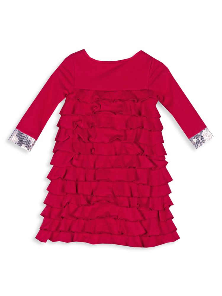 Многоярусное платье с рюшами для маленьких девочек и девочек Joe-Ella, красный многоярусное платье с рюшами для маленьких девочек и девочек joe ella красный