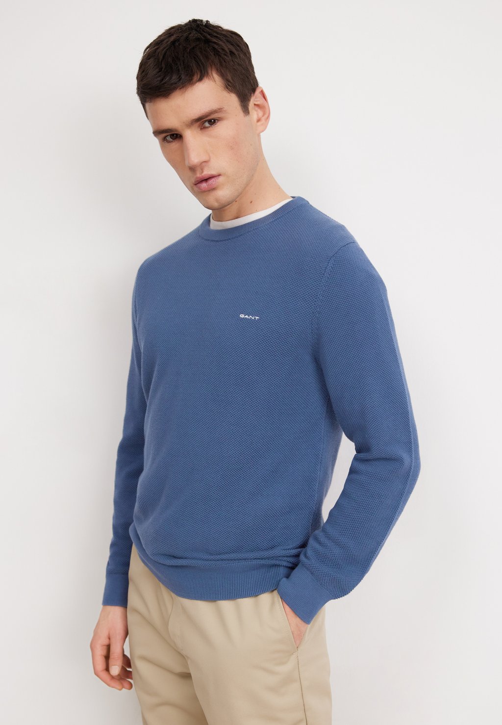 Вязаный свитер C-NECK GANT, цвет shadow blue