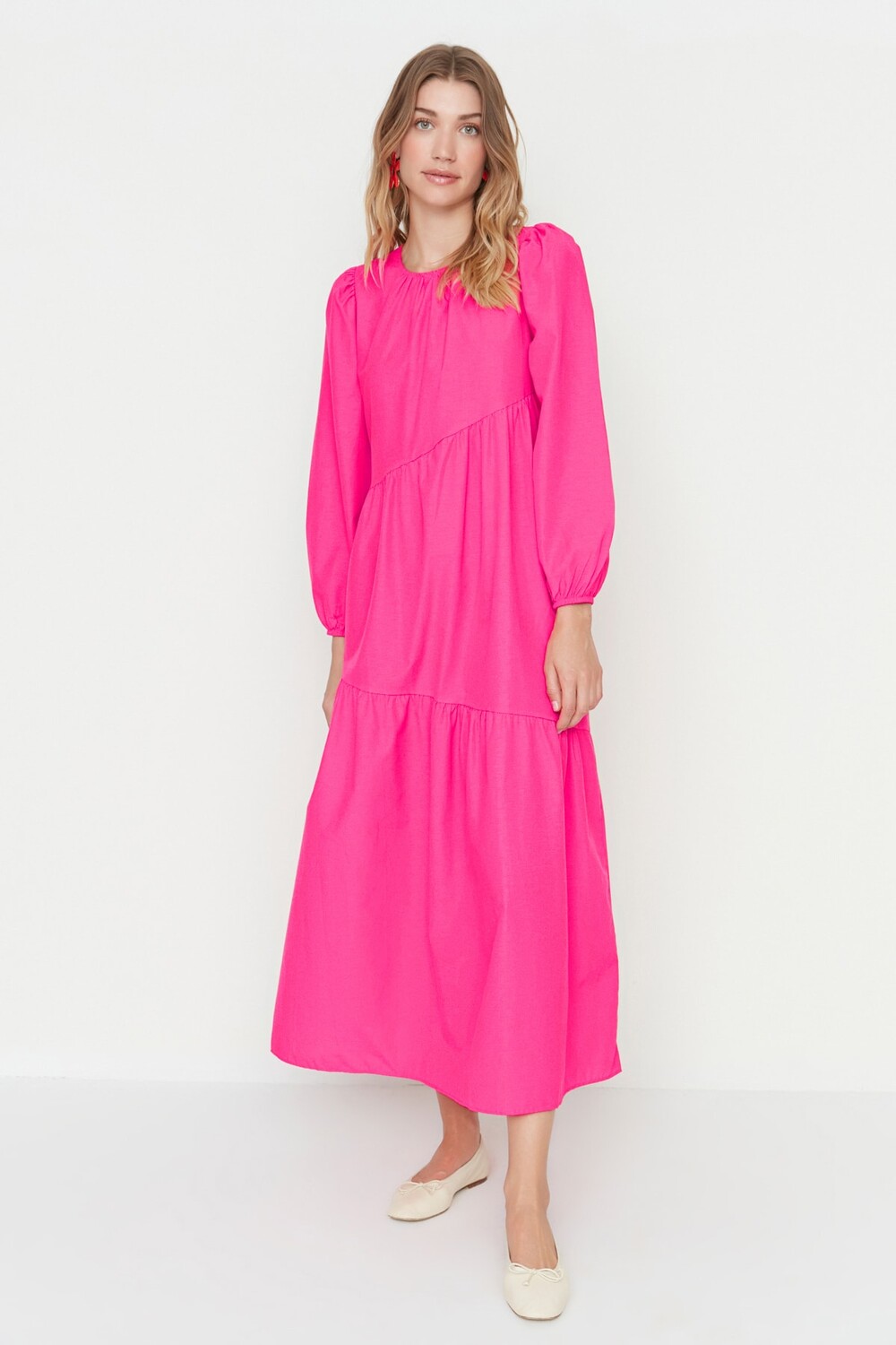 

Платье - Красное - А-силуэт Trendyol Modest, красный