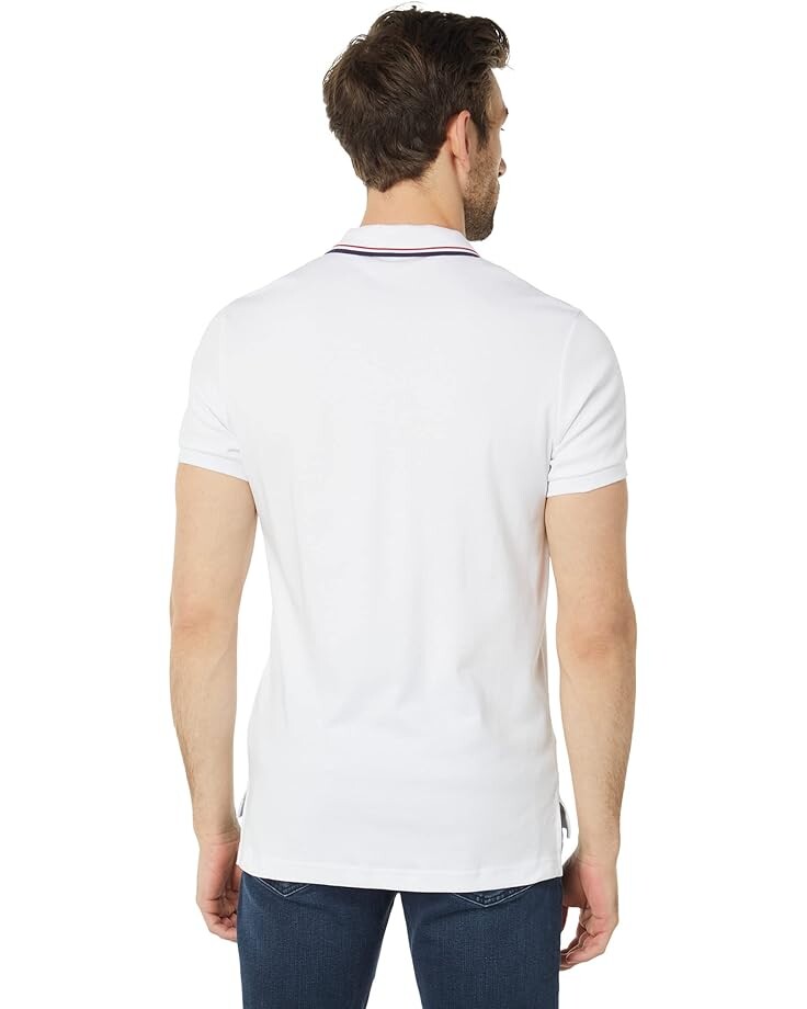 

Поло U.S. POLO ASSN. Slim Fit Tipped Interlock Knit Polo, белый