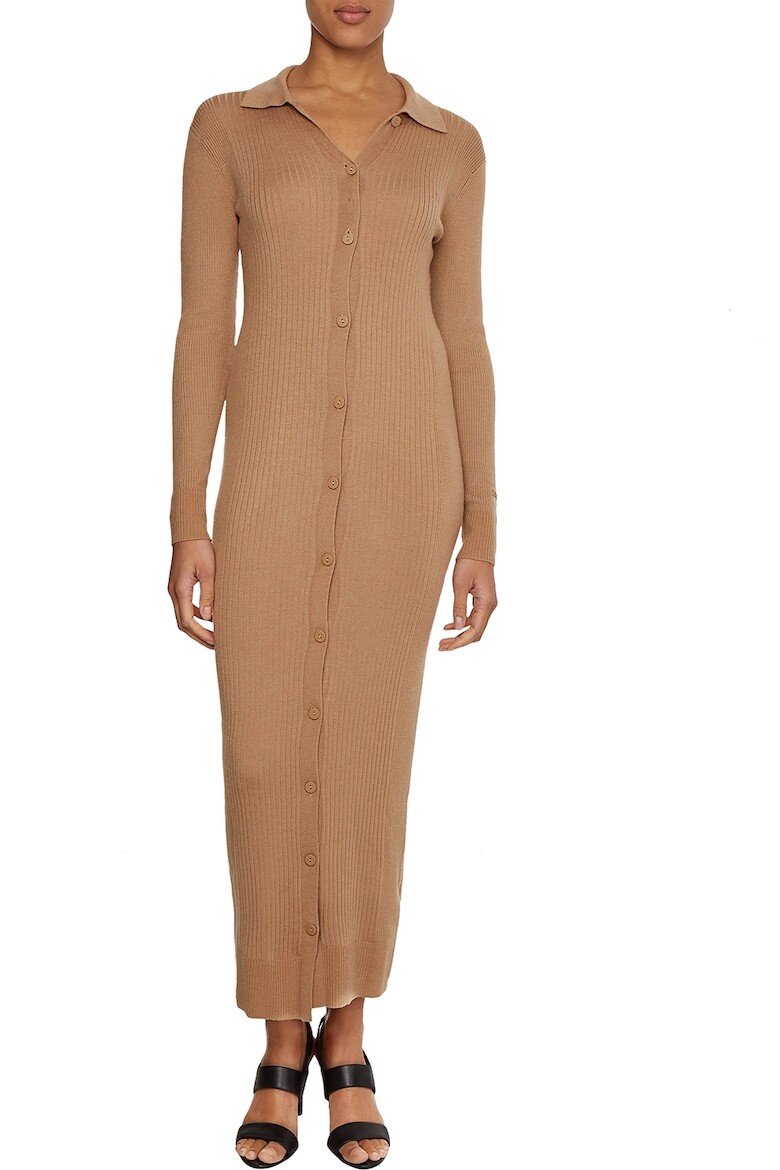 

Платье типа кардигана из шерсти и лиоцелла Calvin Klein, коричневый