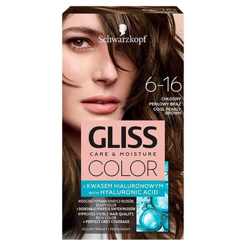 цена Schwarzkopf Gliss Color 6-16 Chłodny Perłowy Brąz краска для волос, 1 шт.