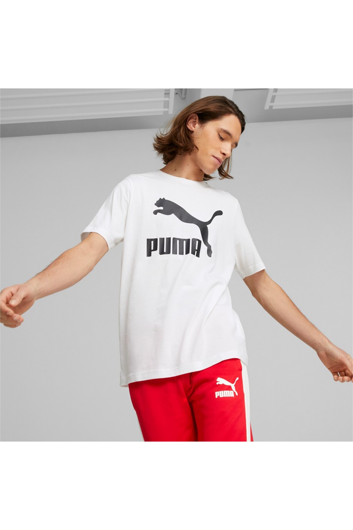 

Мужская футболка с логотипом Classics Logo Tee белая Puma, белый