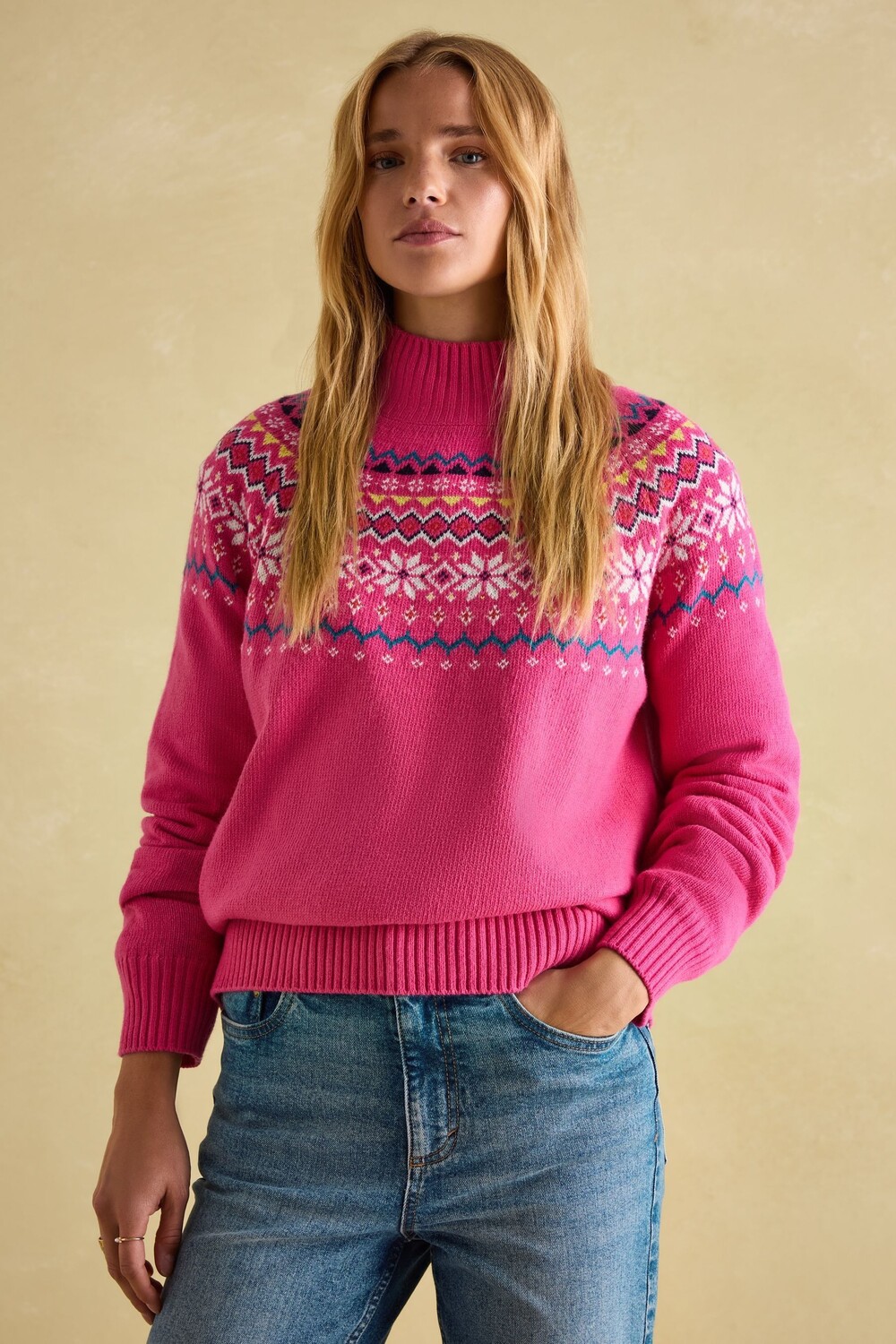 

Джемпер Alba fair isle Joules, розовый